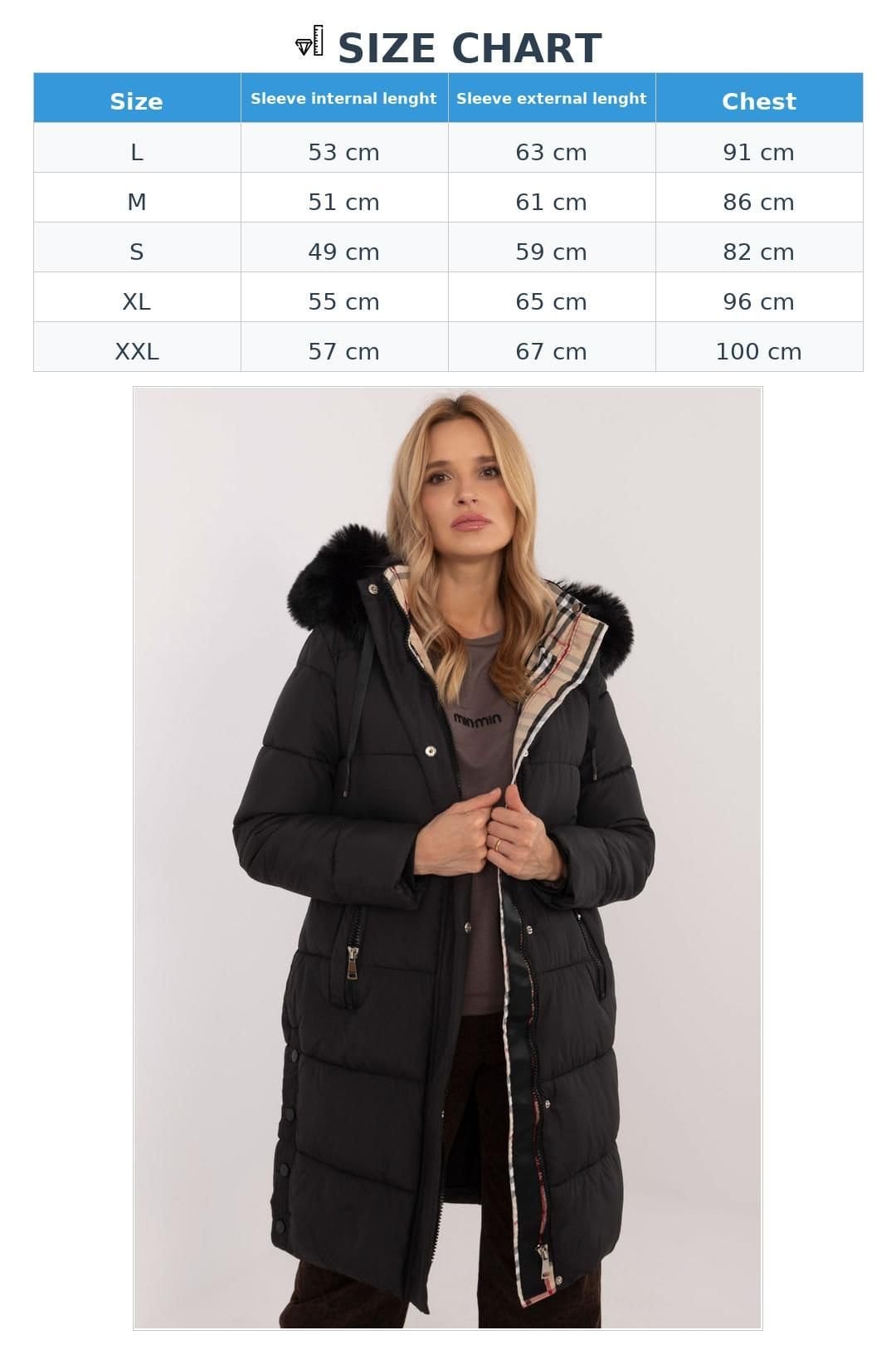 Love Lace Love Lace Women's Quilted Winter Jacket Extended Cut With Hood in Black - 4