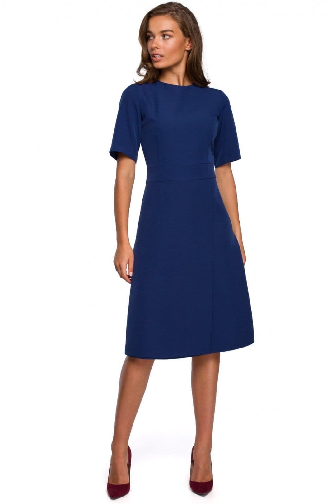 Love Lace Love Lace Women's Stylish Envelope Trapeze Midi Dress in Blue