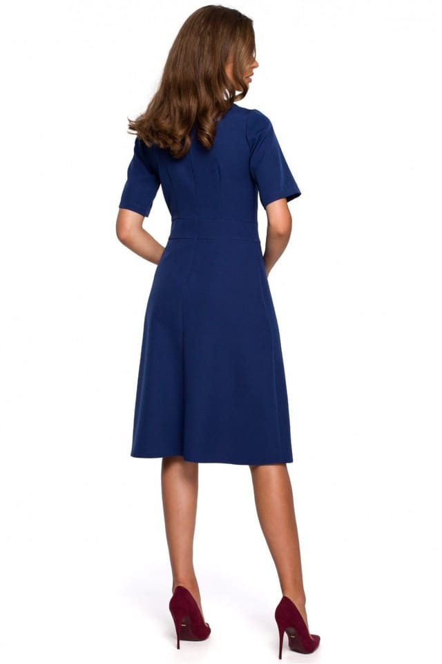 Love Lace Love Lace Women's Stylish Envelope Trapeze Midi Dress in Blue - 2