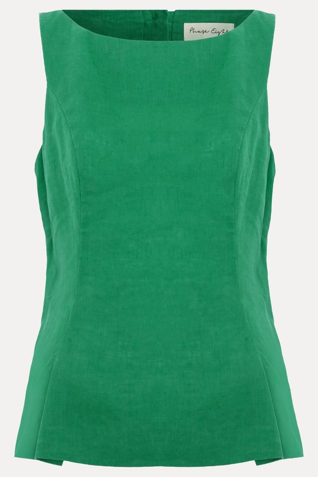 Phase Eight Phase Eight Women's Isabelle Linen Top in Emerald - 2