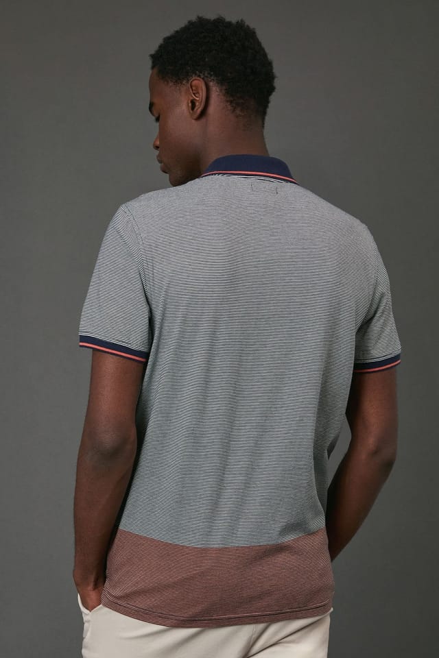 Maine Maine Men's Navy Engineered Stripe Polo Shirt - 3