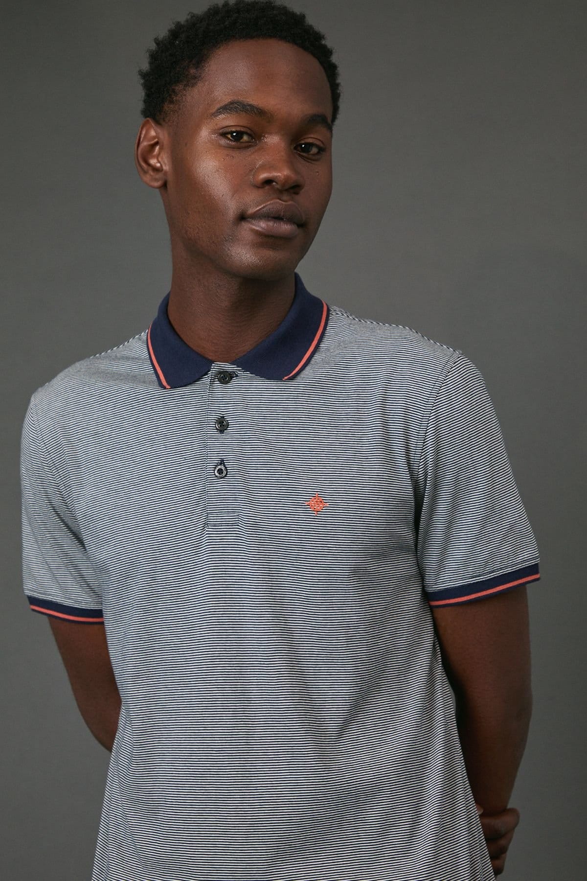 Maine Maine Men's Navy Engineered Stripe Polo Shirt - 4