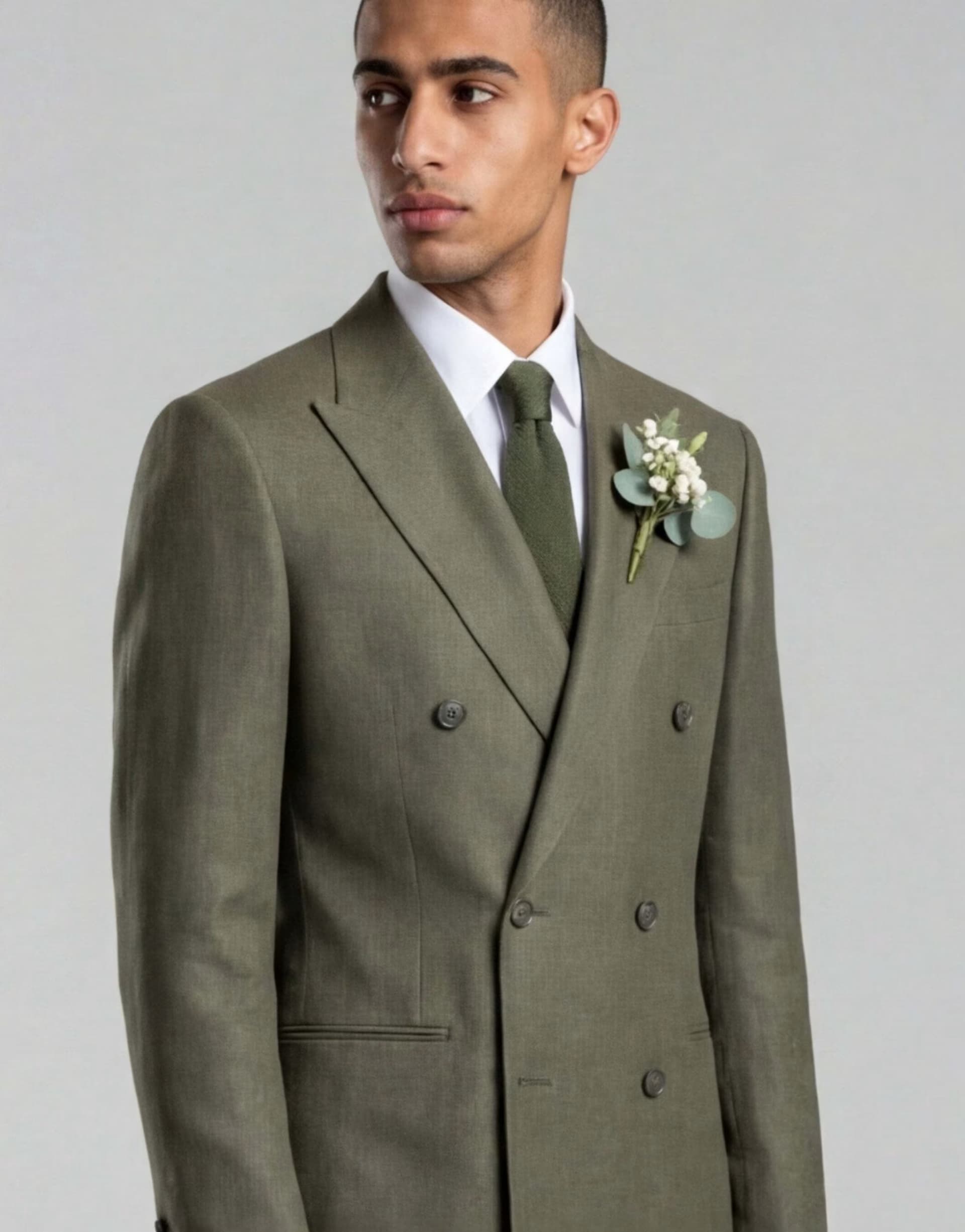 ASOS Harry Brown Giacomo slim fit double breasted suit jacket in dark green