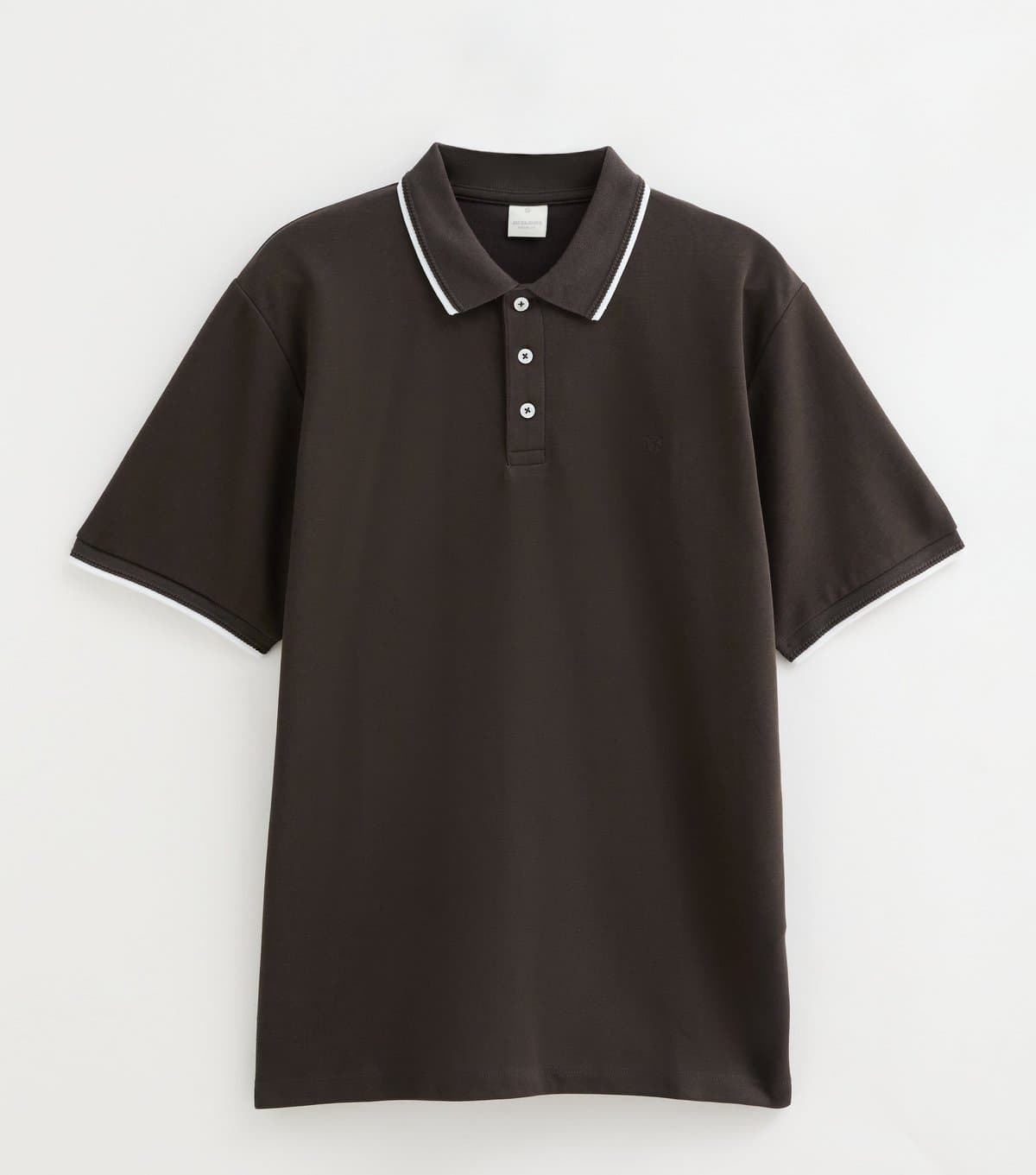jack & jones Men's Dark Brown Contrast Trim Short Sleeve Polo Shirt Jack & Jones New Look