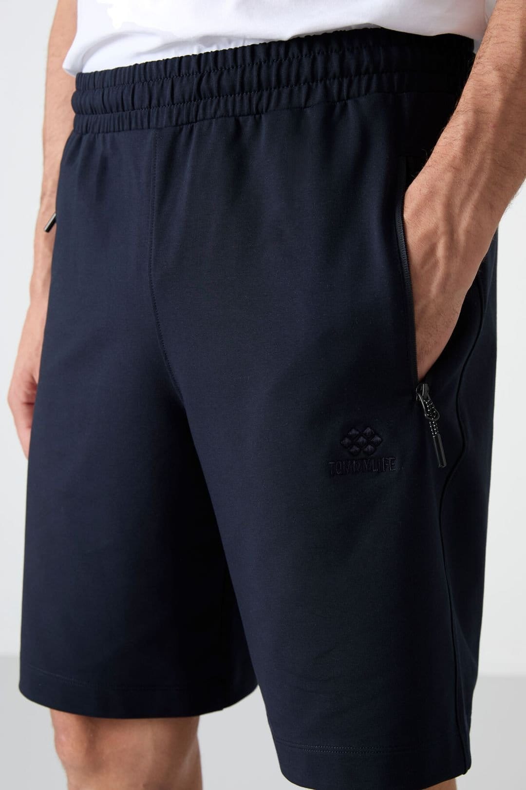 Tommy Life Tommy Life Men's Regular-fit Knit Sweat Shorts in Navy - 4