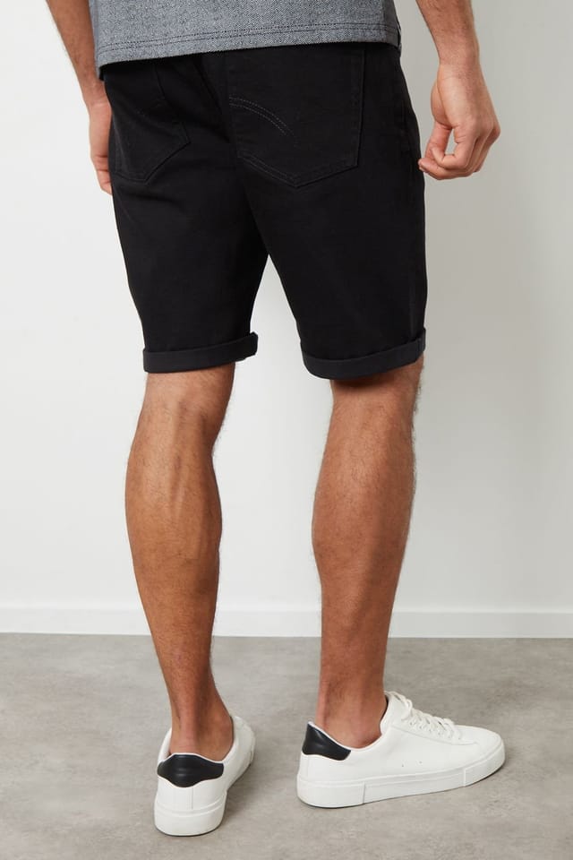 Threadbare Threadbare Men's 'Edmonton' Turn Up Denim Shorts in Black - 2