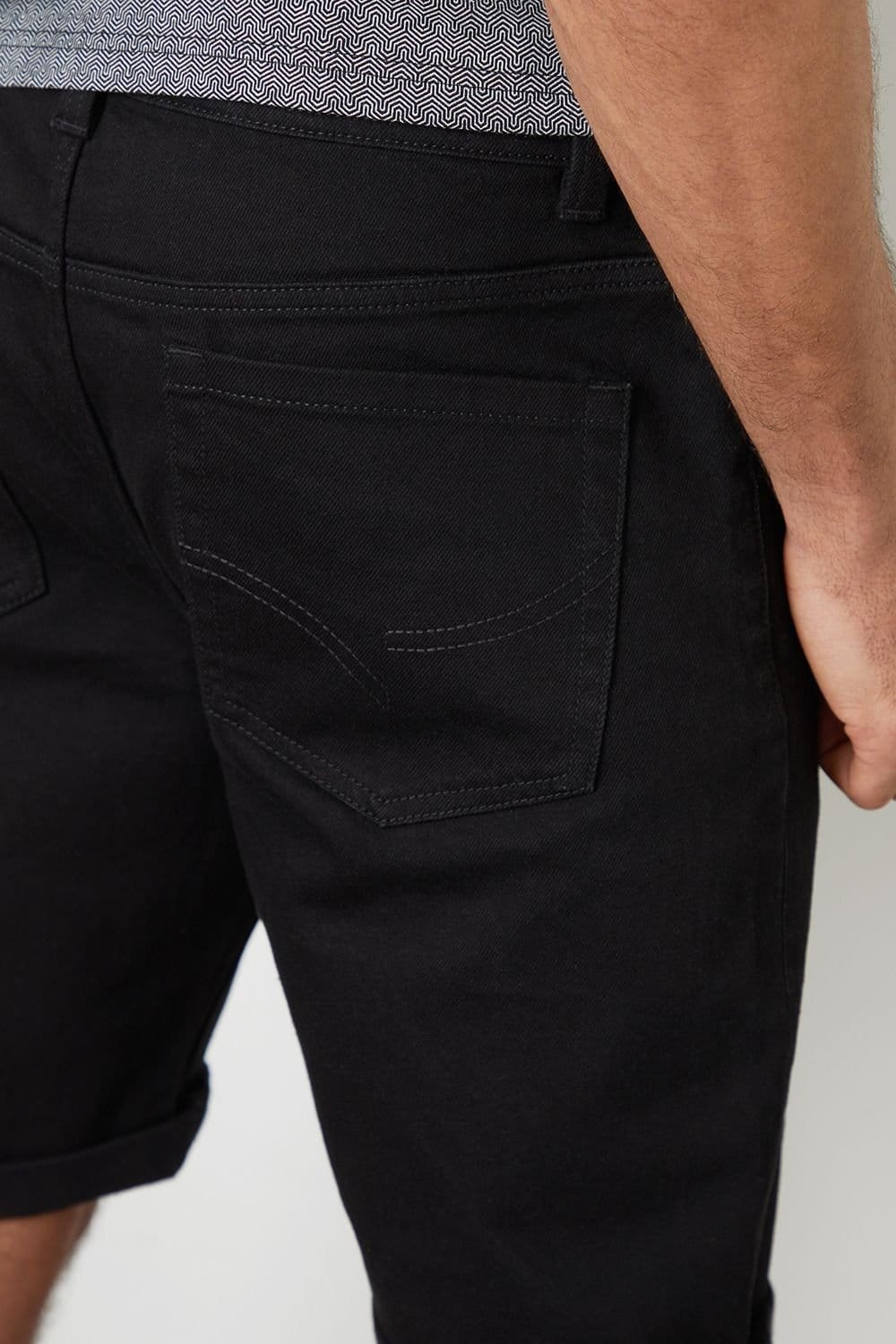 Threadbare Threadbare Men's 'Edmonton' Turn Up Denim Shorts in Black - 4