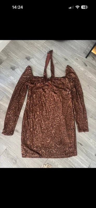 ASOS ASOS luxe chocolate sequinned dress brand new without tags