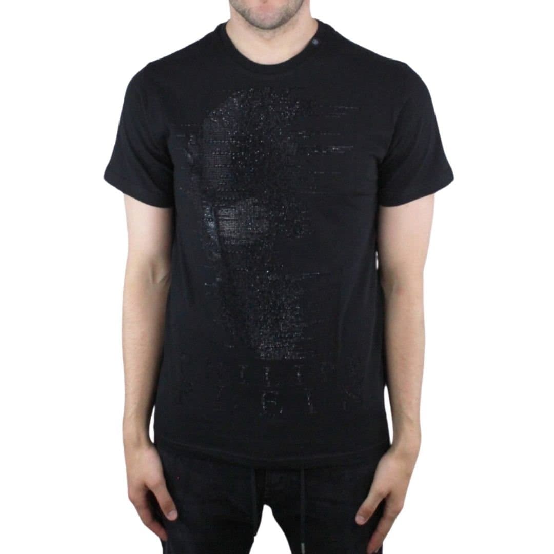 Philipp Plein Philipp Plein Men's Ghost-s Monotone Black Design Black T-Shirt