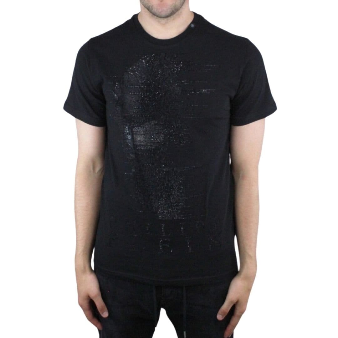 Philipp Plein Philipp Plein Men's Ghost-s Monotone Black Design Black T-Shirt - 1