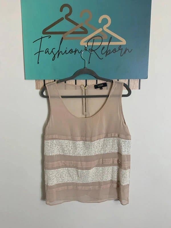 Dorothy Perkins Ladies Luxe Dorothy Perkins beige stripe cami top size 14