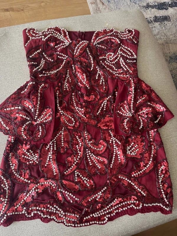 Asos luxe ASOS Luxe mini dress with beading and embellishments, prom, wedding guests, party size 8/10
