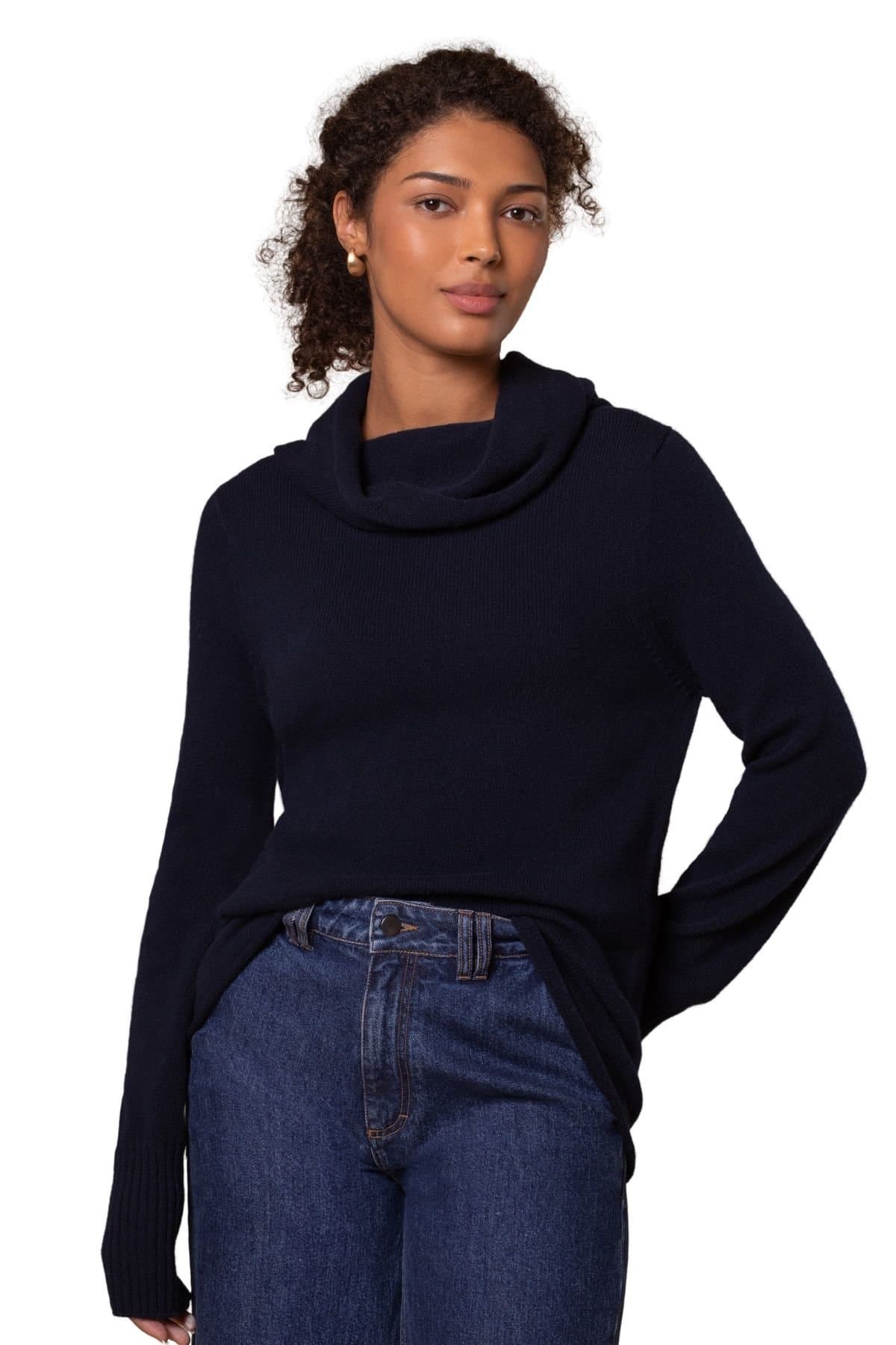 Celtic & Co Celtic & Co Dark Navy Slouchy Cowl Neck Sweater
