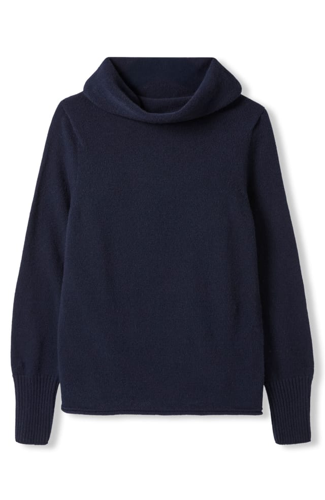 Celtic & Co Celtic & Co Women's British Supersoft Slouchy Cowl Neck in Dark Navy - 2