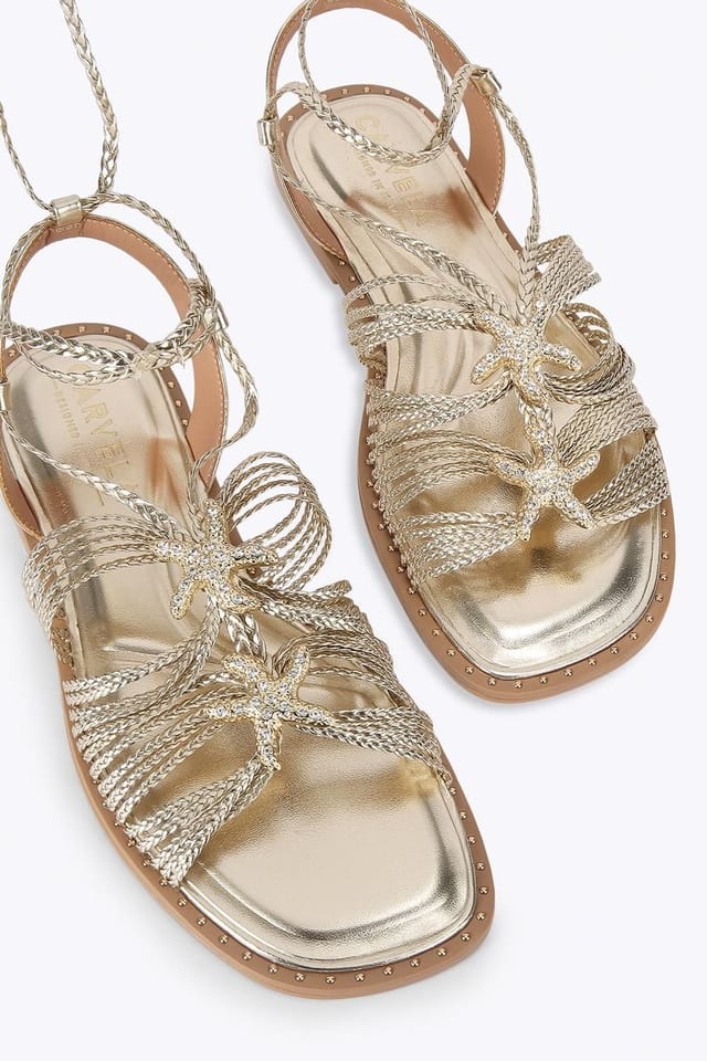 Carvela Carvela Women's 'Marina Flat Tie Sandal' Sandals in Gold - 2