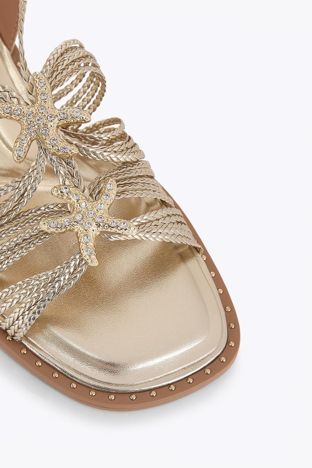 Carvela Carvela Women's 'Marina Flat Tie Sandal' Sandals in Gold - 4