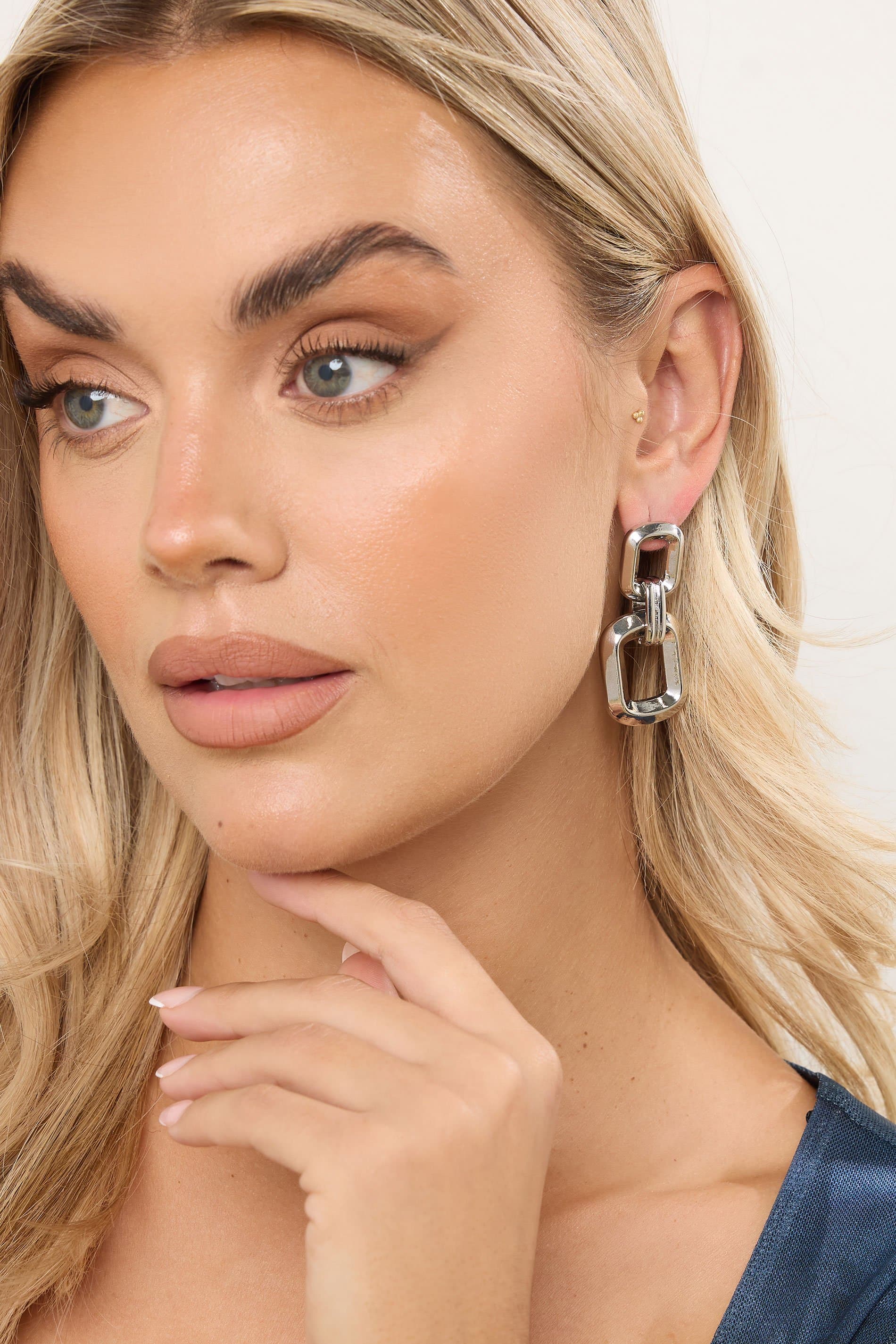 Yours Silver Tone Double Chain Earrings