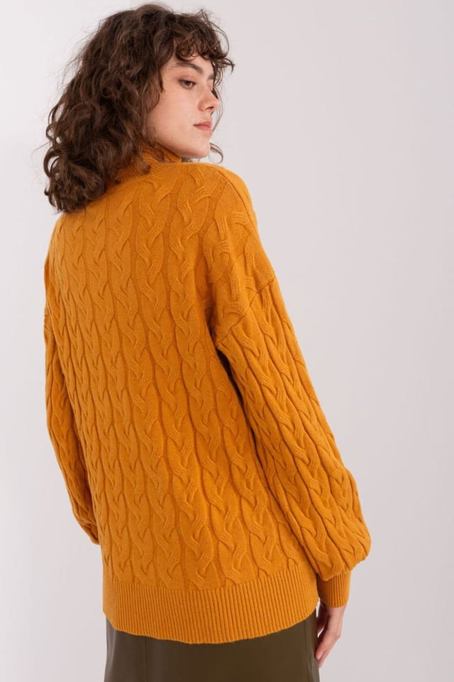 Love Lace Love Lace Women's Variegated Plaid Turtleneck Long Sleeve Sweater Style 188311 in Yellow - 3