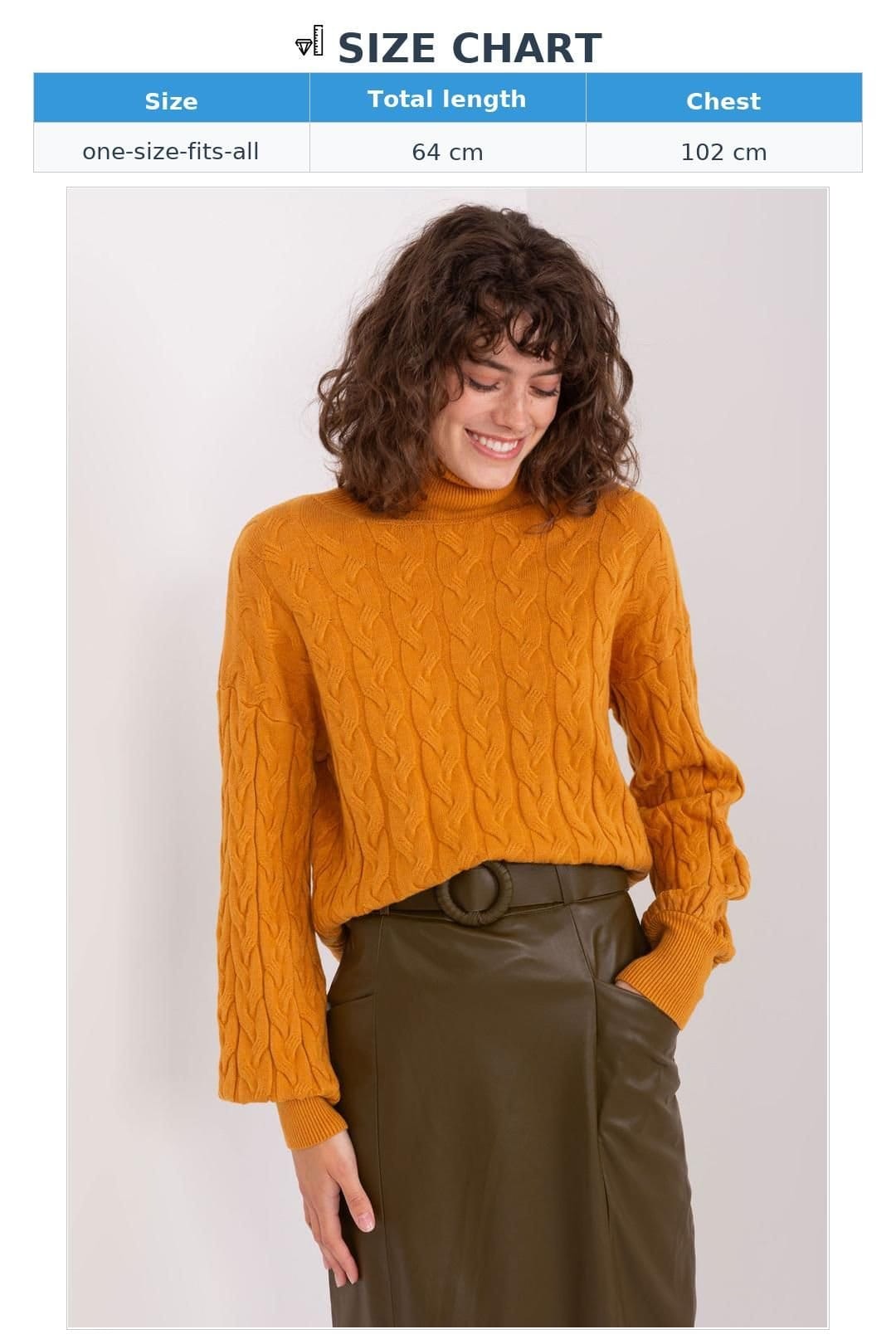 Love Lace Love Lace Women's Variegated Plaid Turtleneck Long Sleeve Sweater Style 188311 in Yellow - 4