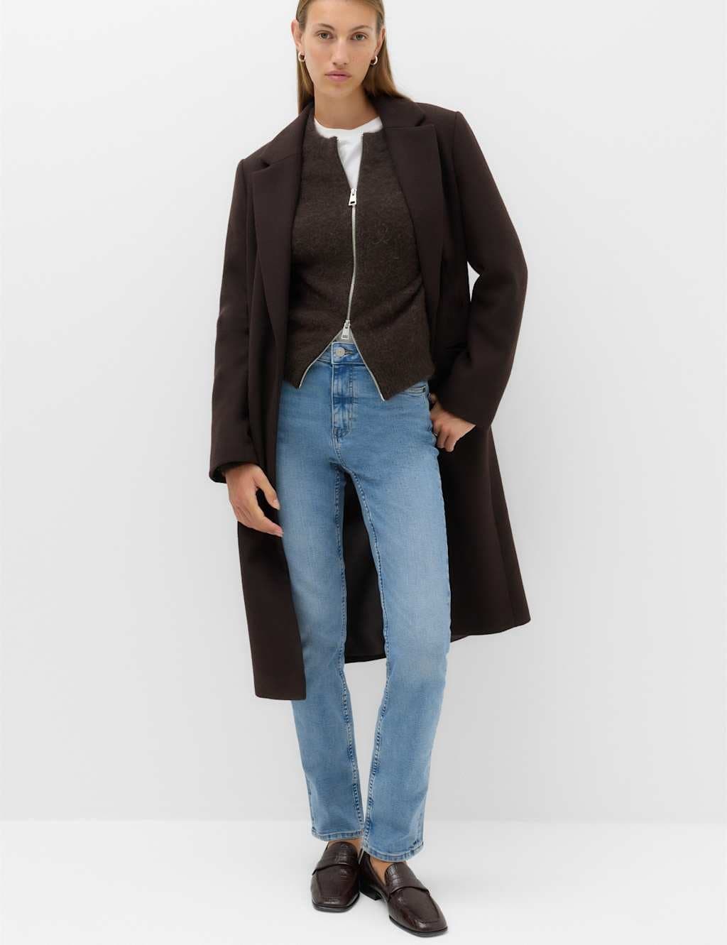 Marks & Spencer M&S Sienna Mid Rise Straight Leg Jeans Light Indigo
