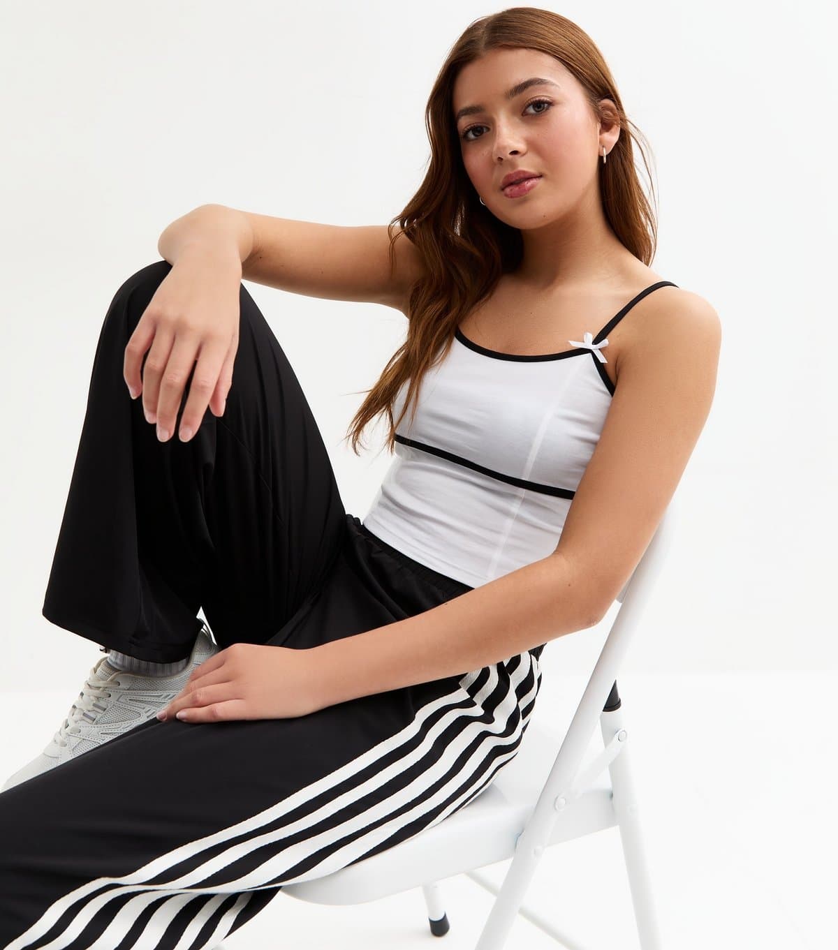 New Look Girls' White Contrast Trim Cami Top New Look