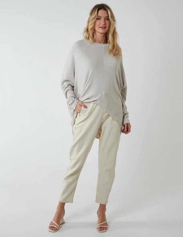 Blue Vanilla V Neck Front Cut And Sew Soft Knit Jumper - 3