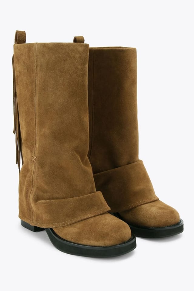 Kurt Geiger London Kurt Geiger London Women's 'Fringe Gaiter Biker' Suede Boots in Brown - 2