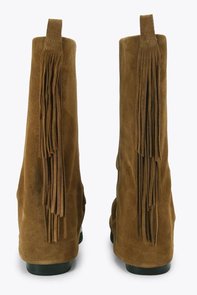 Kurt Geiger London Kurt Geiger London Women's 'Fringe Gaiter Biker' Suede Boots in Brown - 3