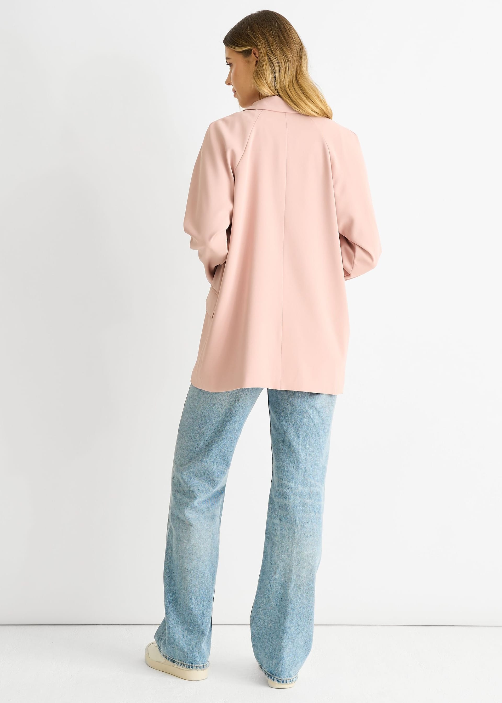 Gini London Gini London Women's Blush Oversized Tailored Blazer in Pink - 4