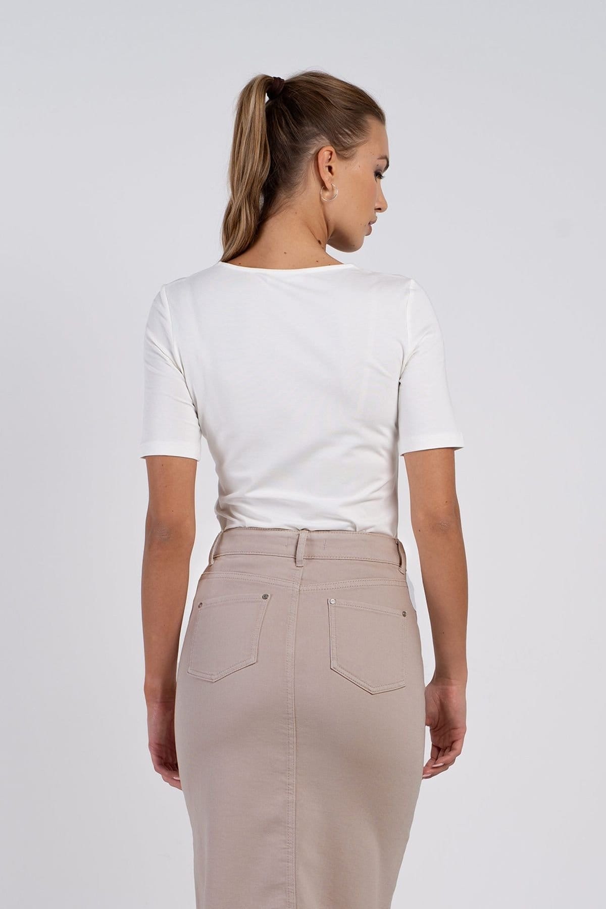 Kettlewell Kettlewell Women's Darla Denim Midi Skirt in Stone - 4