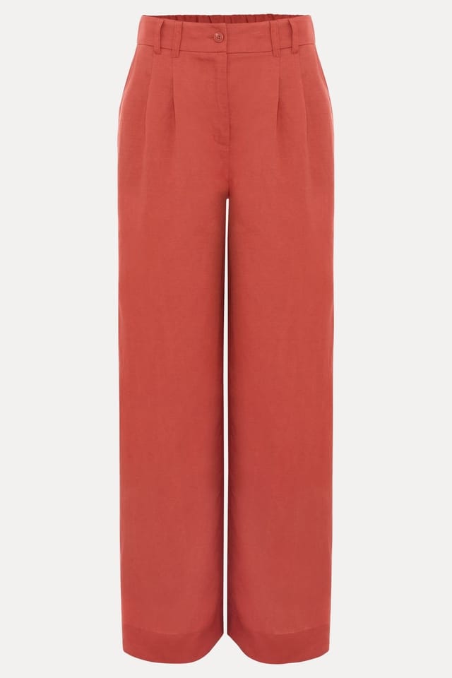 Phase Eight Phase Eight Women's Lottie Linen Wide-Leg Trouser in Terracotta - 2