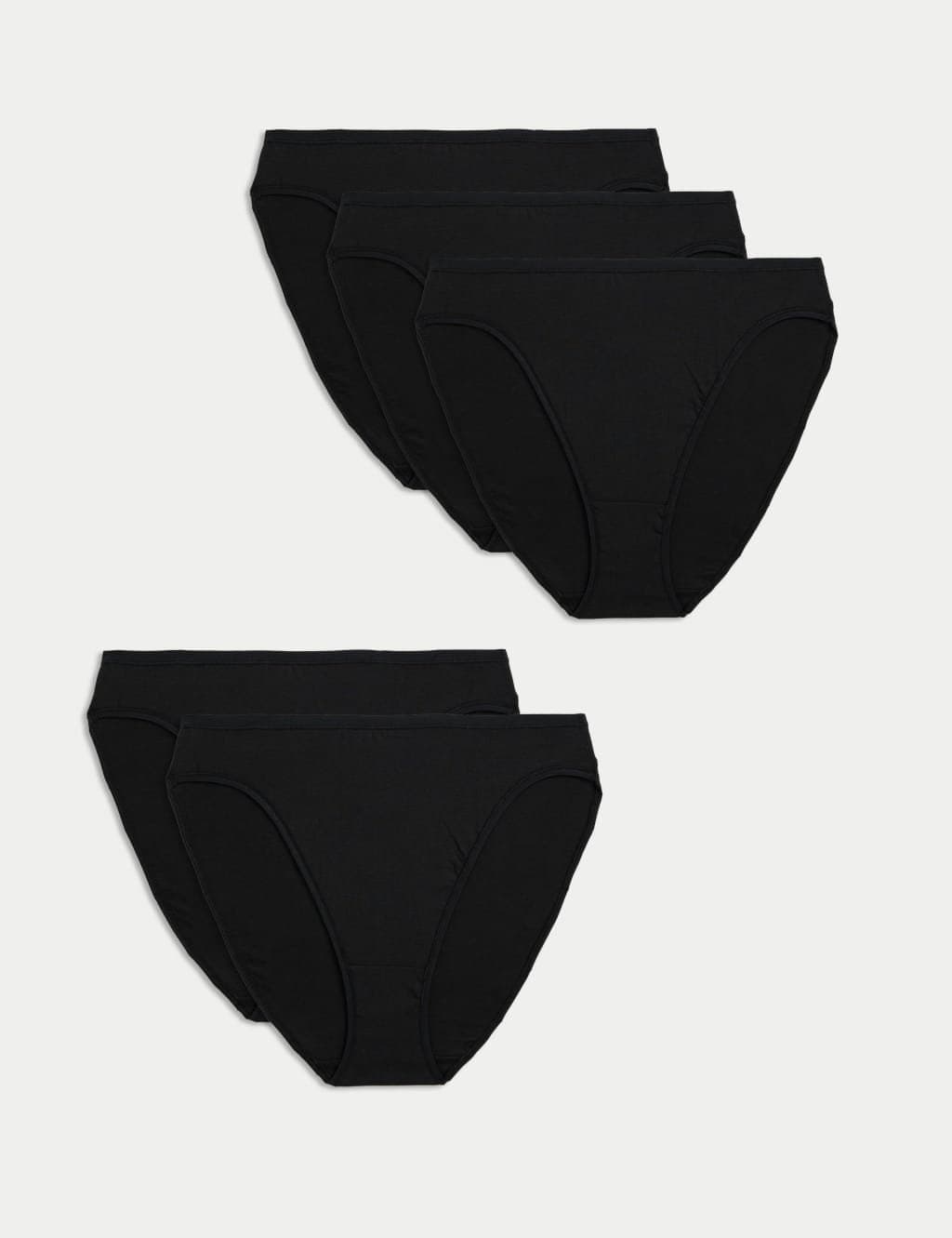 Marks & Spencer M&S 5pk Cotton Modal High Leg Knickers Black
