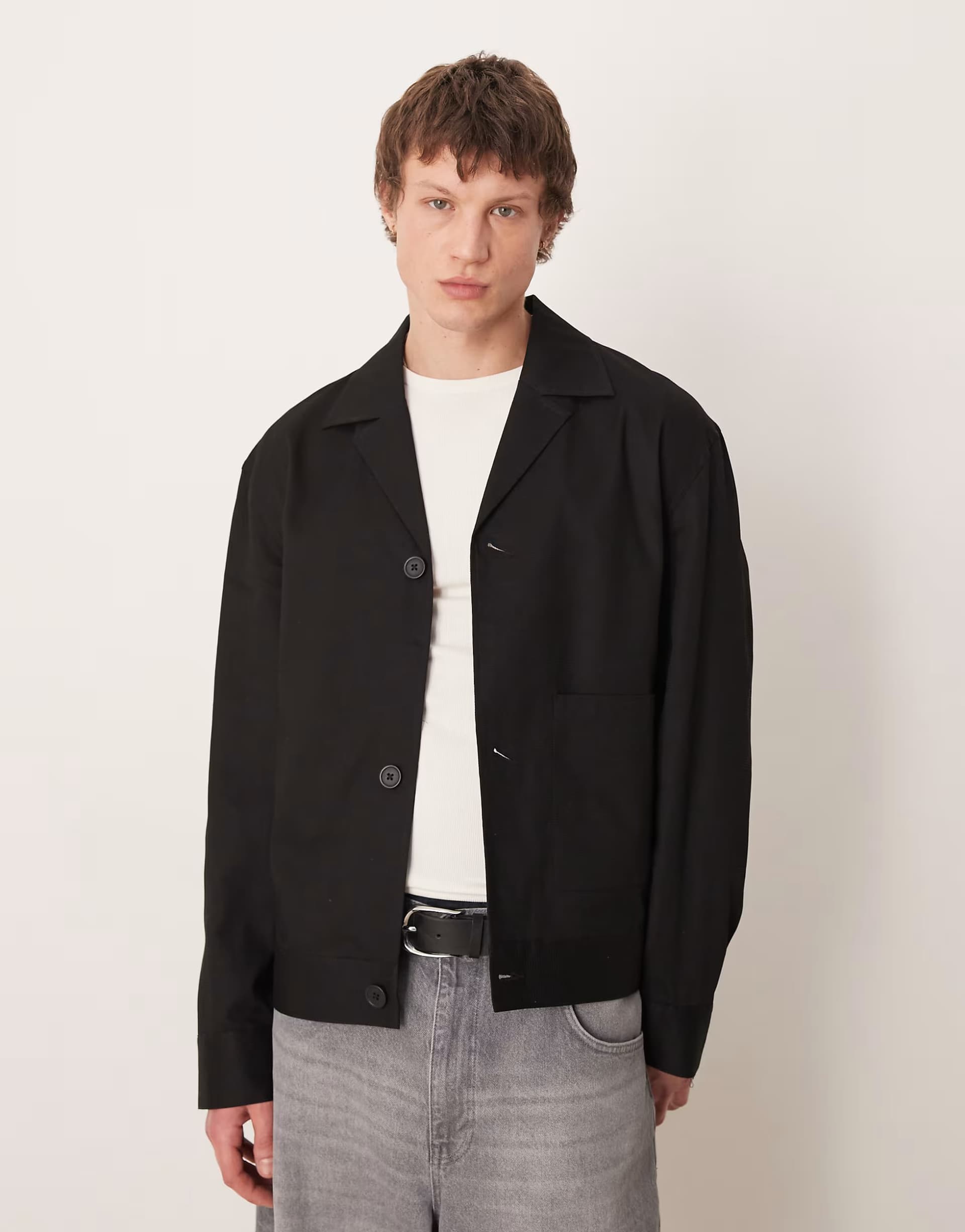 ASOS ASOS Black Textured Harrington Jacket