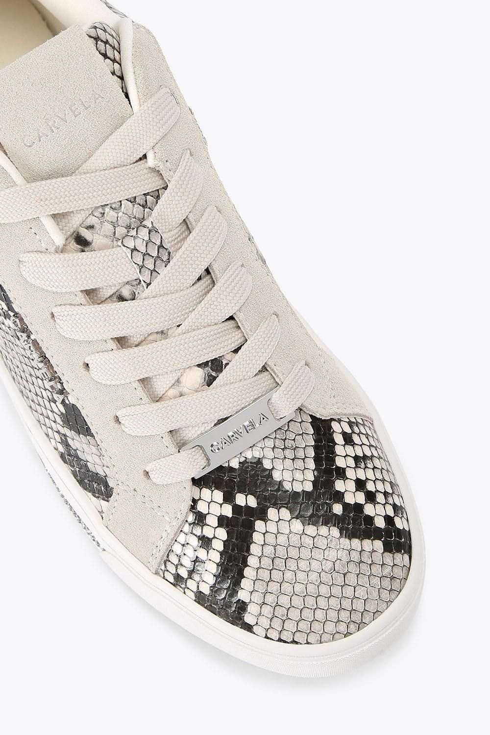 Carvela Carvela Women's 'Daze Jewel' Snake Print Trainers in Beige - 4