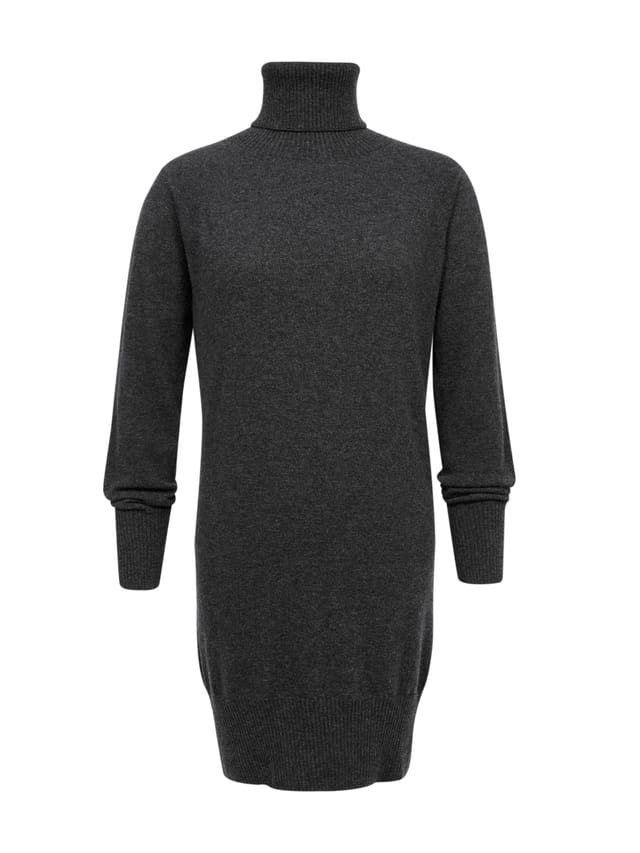 Celtic & Co Celtic & Co Women's Roll Neck Long Sleeve Dress in Dark Grey - 2