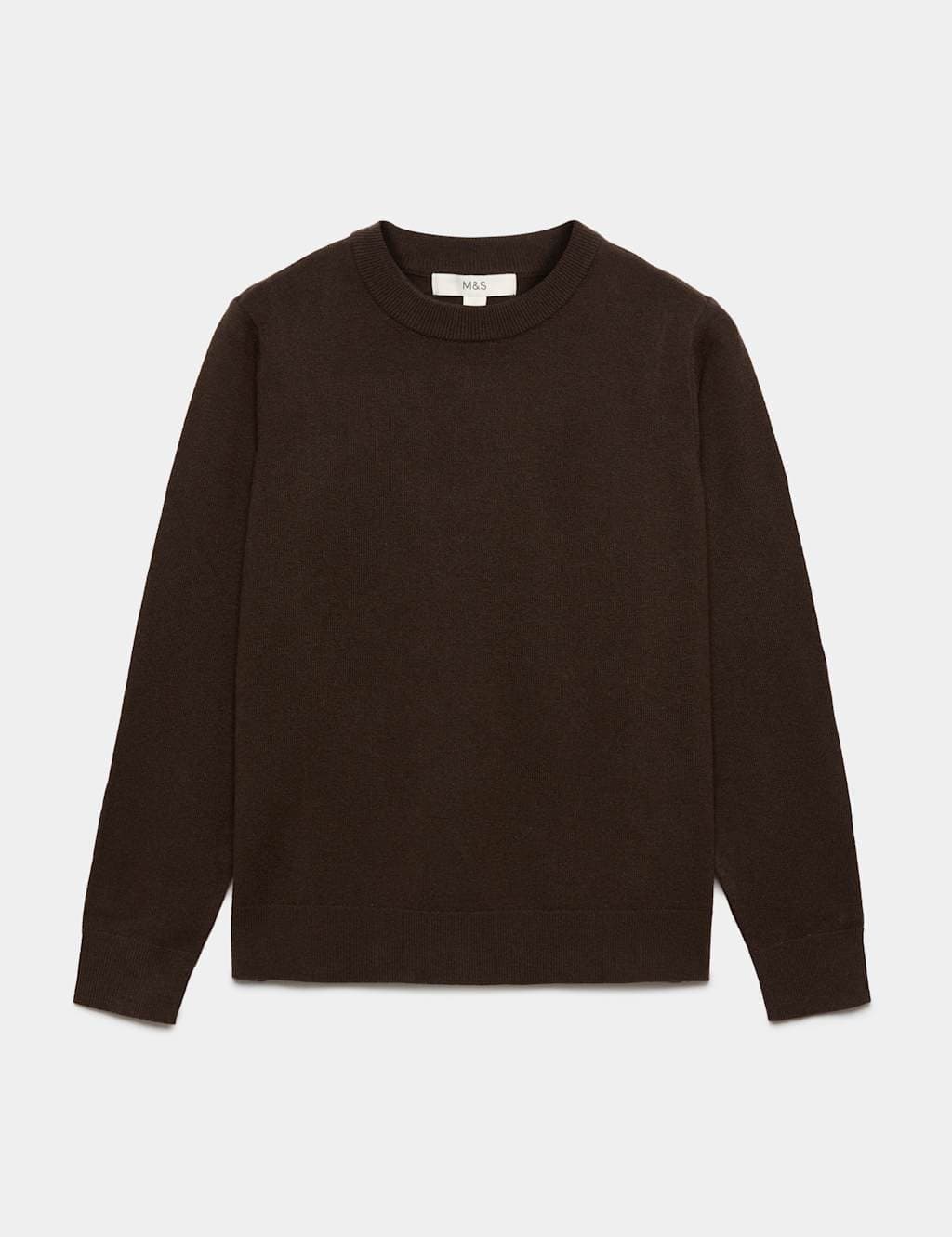 Marks & Spencer M&S Air-Yarn Crew Neck Jumper Bitter Chocolate