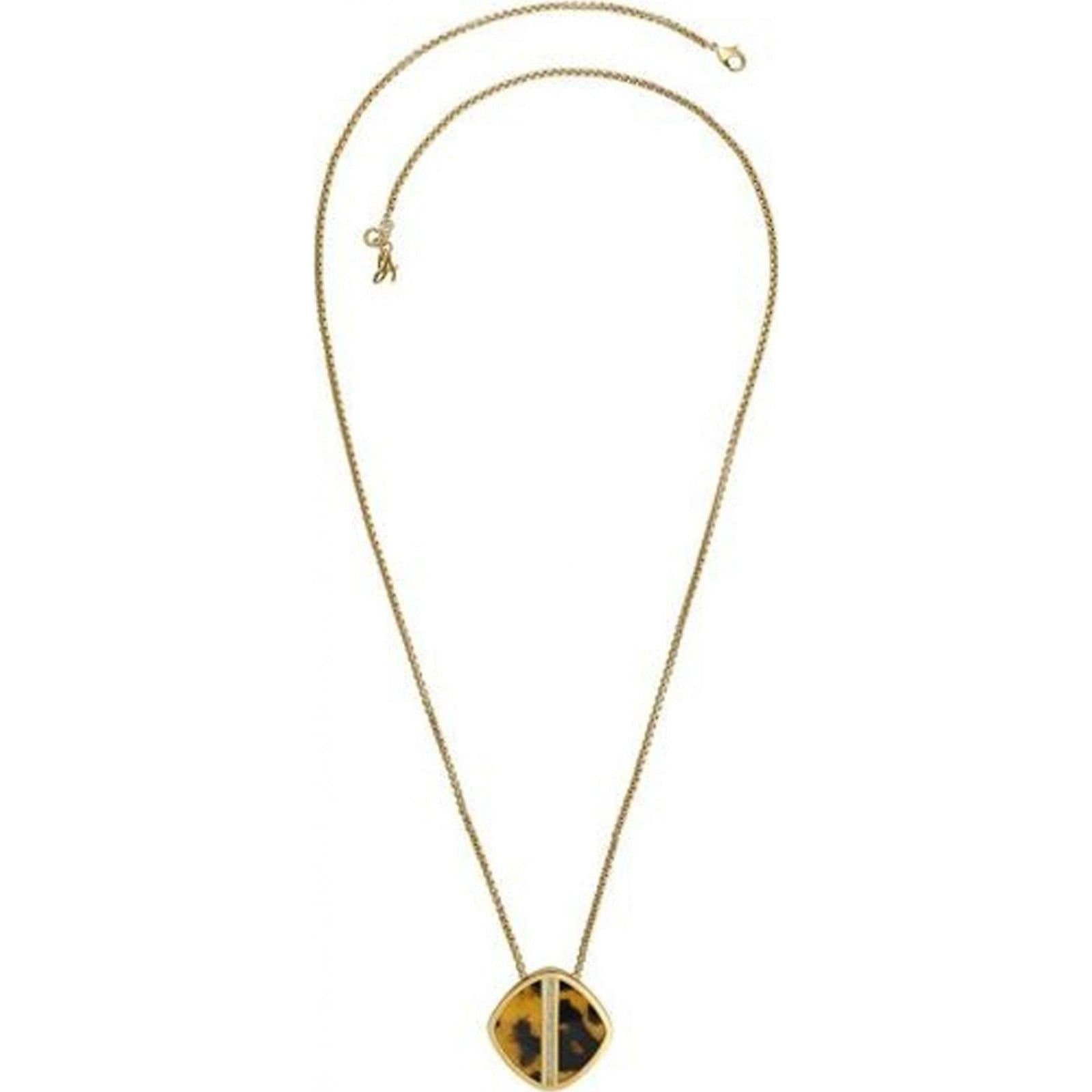 Adore Adore Brown Gold-Tone Pendant Necklace