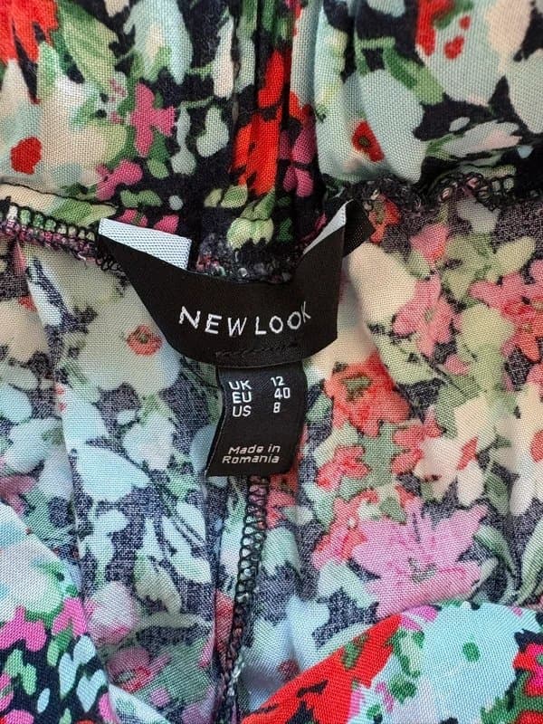 New Look Floral wide leg trousers size 12
