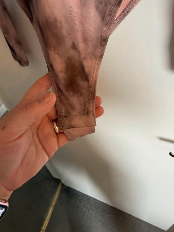 New Look New Look Mesh Bodysuit UK 10 Tie Dye Pink Brown Long Sleeve Sheer Top BNWT