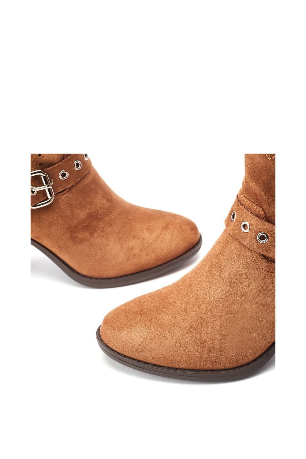 b.soleful b.soleful Women's 'Giullia' Alcantara Heeled Boots in Camel - 4