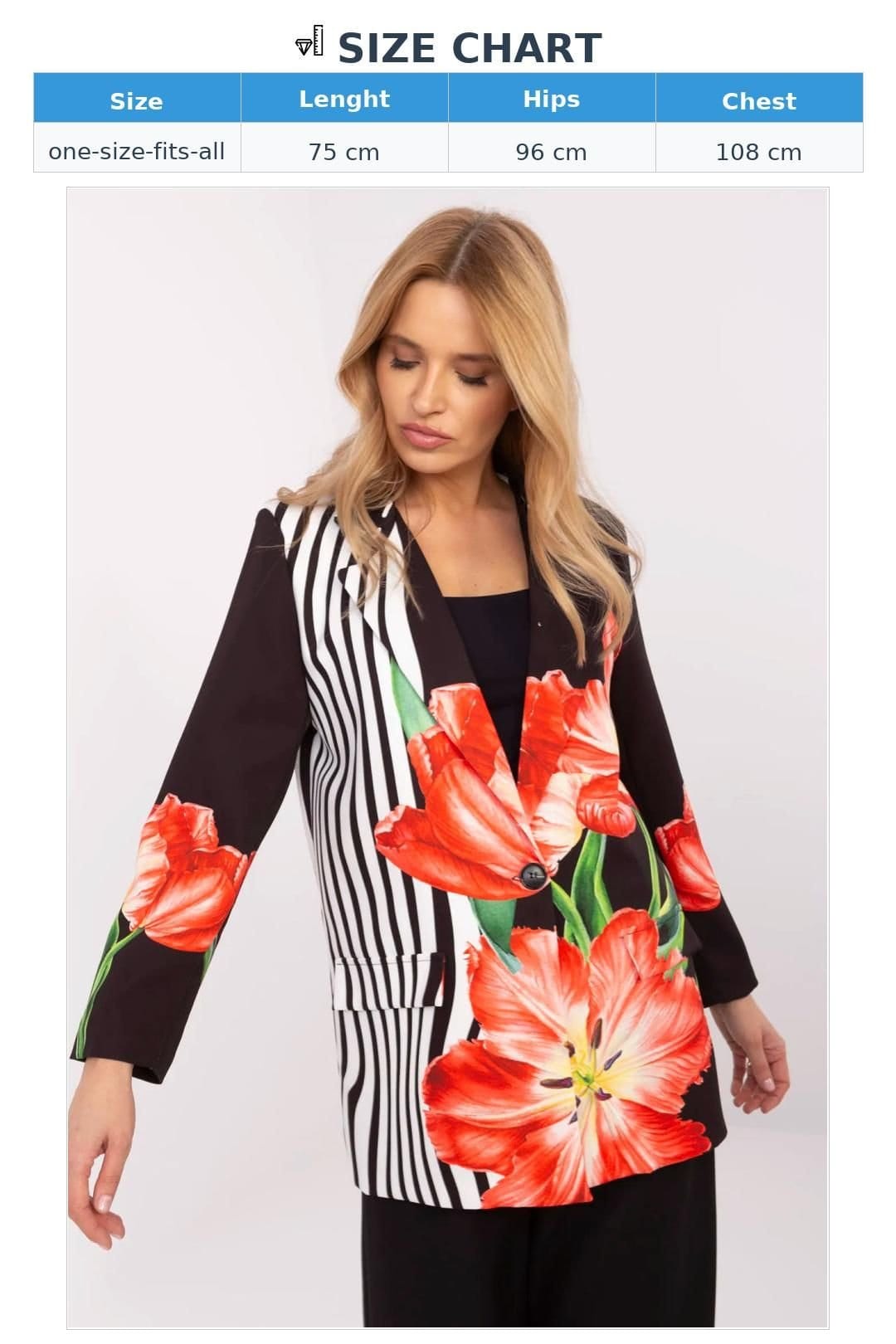 Love Lace Love Lace Women's Floral Print Lightweight Casual Blazer in Black - 4