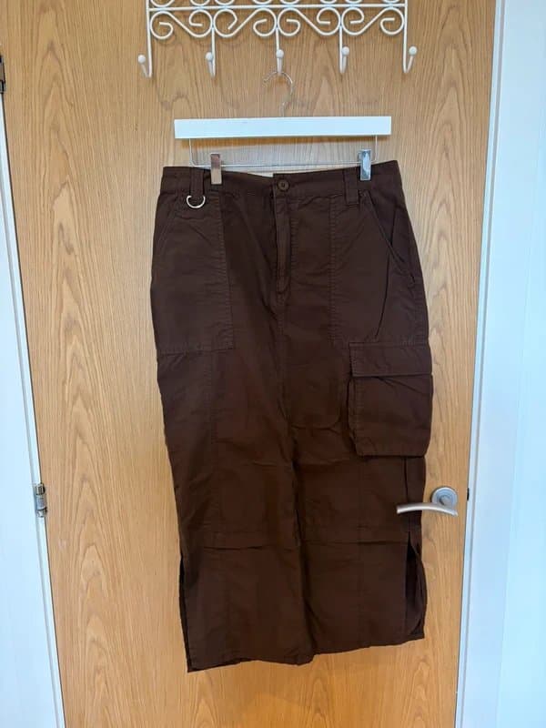 ASOS Brown cargo midi skirt