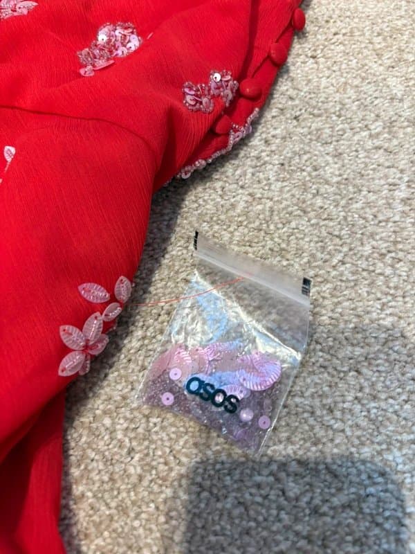 ASOS ASOS Red Embellished Backless Maxi Dress  Size 8