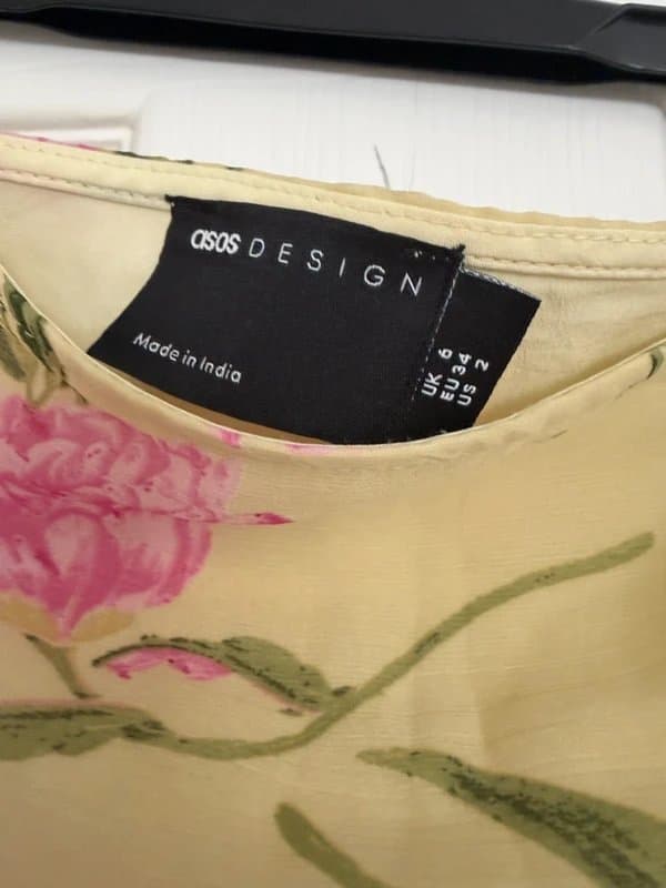 ASOS ASOS Green floral asymmetric skirt size 6