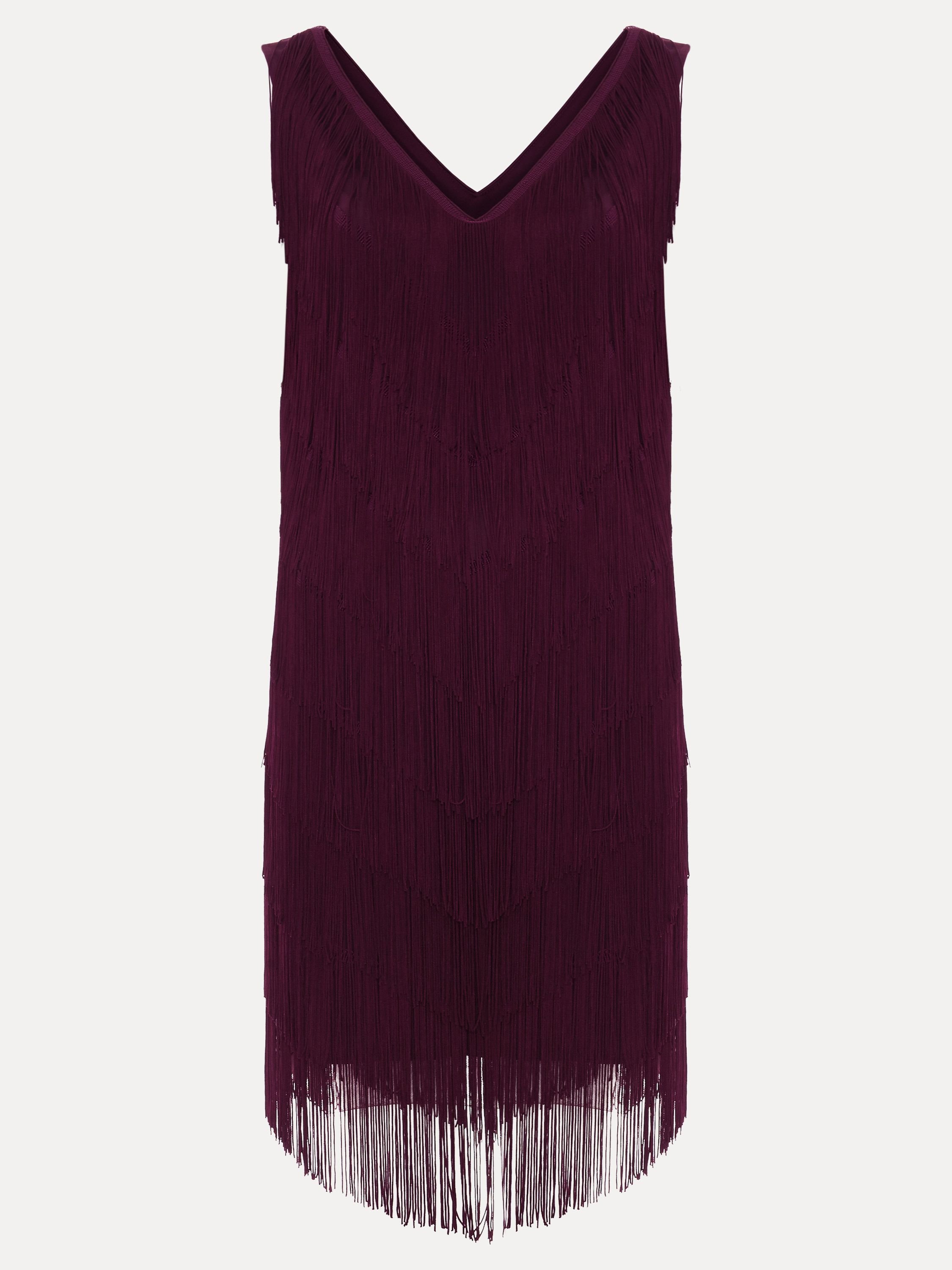 Phase Eight Phase Eight Women's Meryl Fringe Dress in Wine - 2