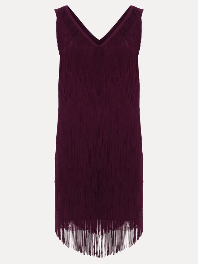 Phase Eight Phase Eight Women's Meryl Fringe Dress in Wine - 2