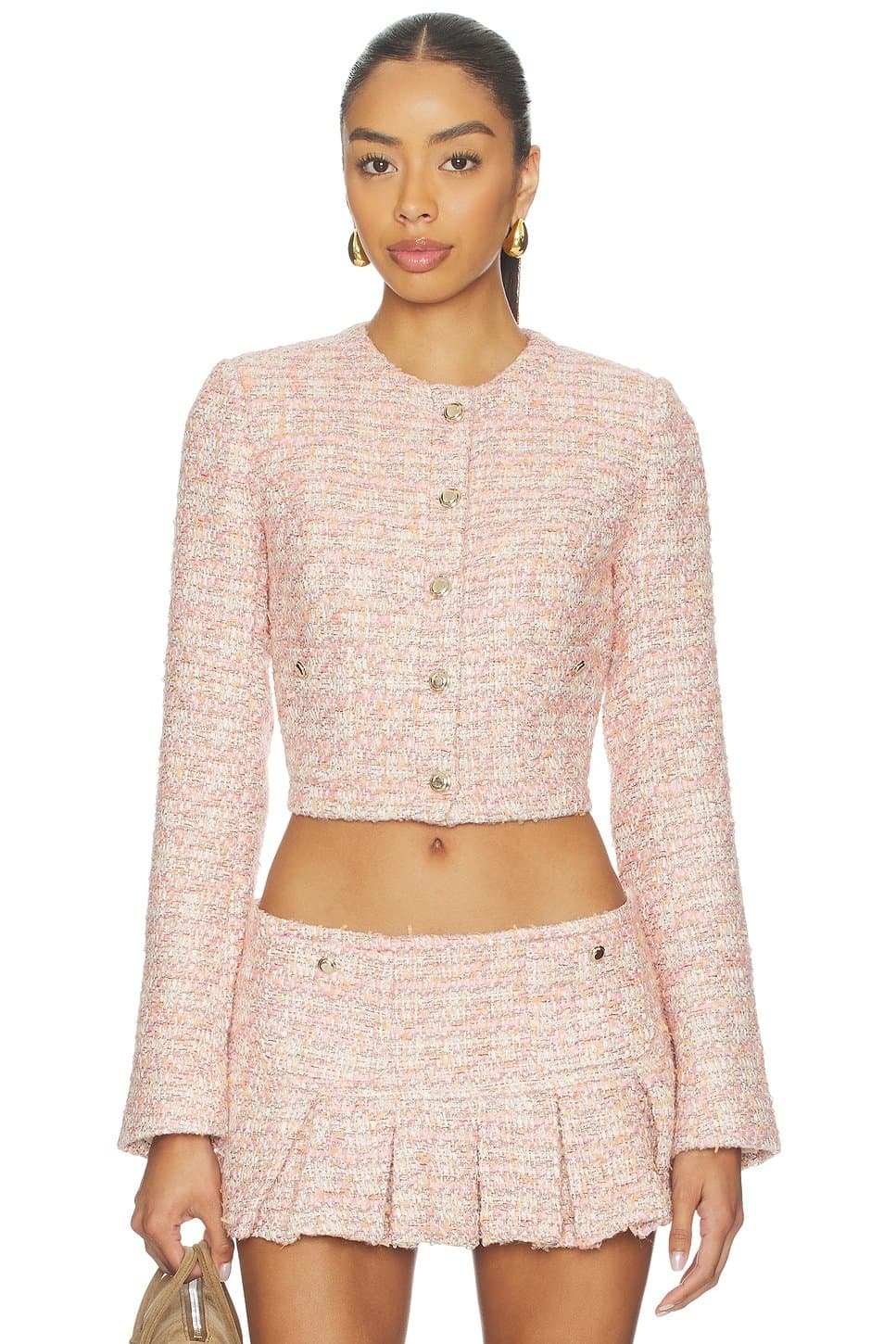 revolve Revolve Patch Pocket Crop Jacket in Pink Multi