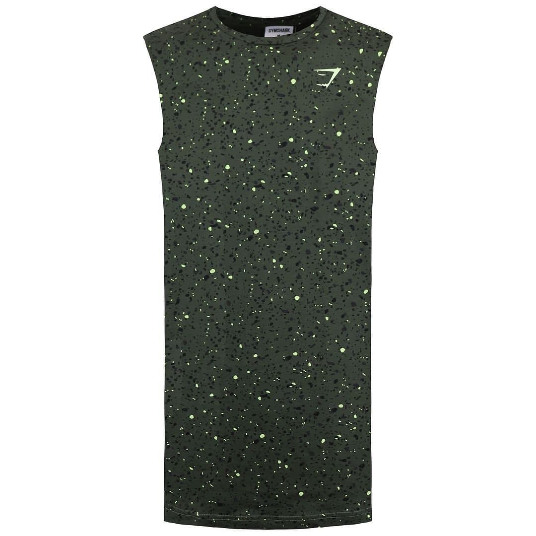 Gymshark Gymshark Men's Micro Print Green Drop Tank Top