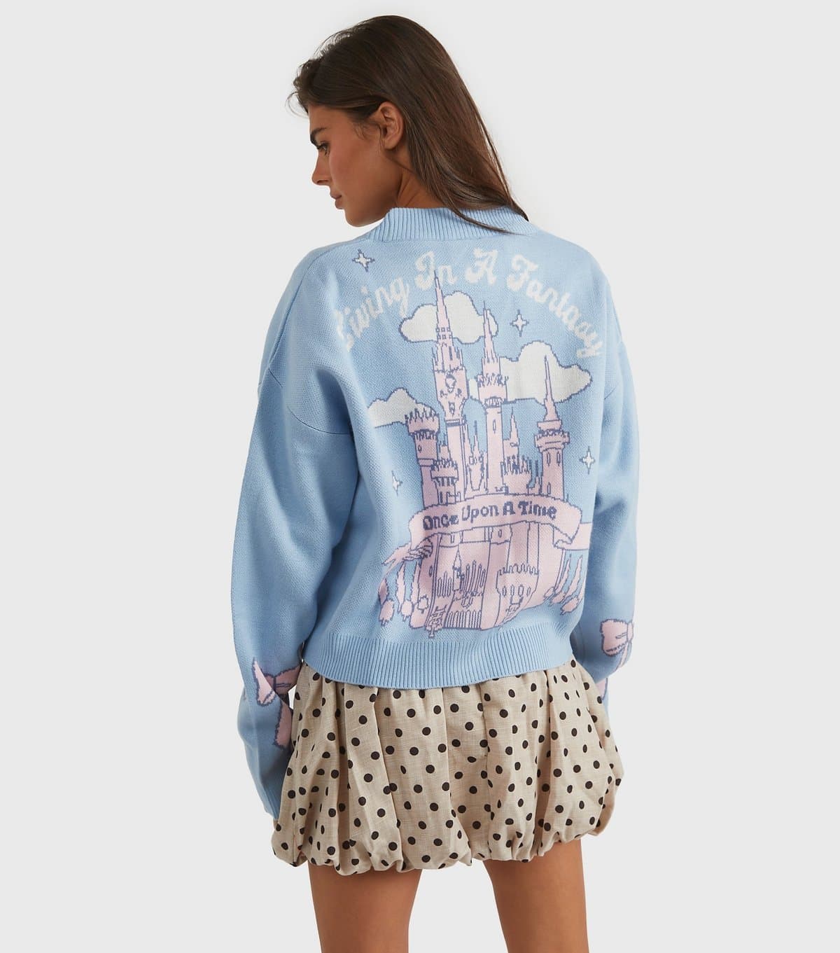Skinnydip Women's Light Blue Disney Fantasy Knit Cardigan Skinnydip New Look