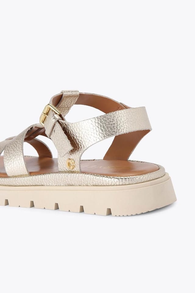 Carvela Carvela Women's 'Pavilion T Bar' Leather Sandals in Gold - 3